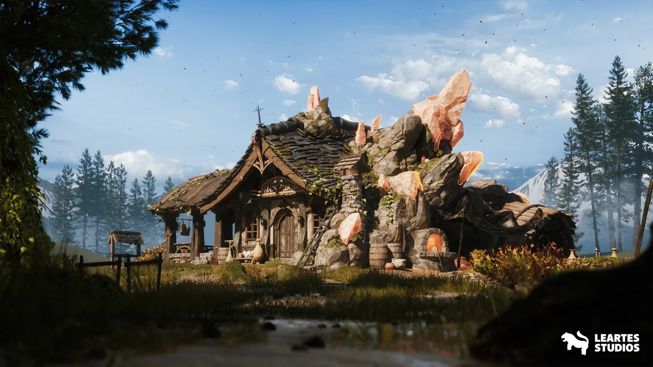 Crystals and Crafting Environment ( House Crafting Medieval Medieval 3D Old 3D )