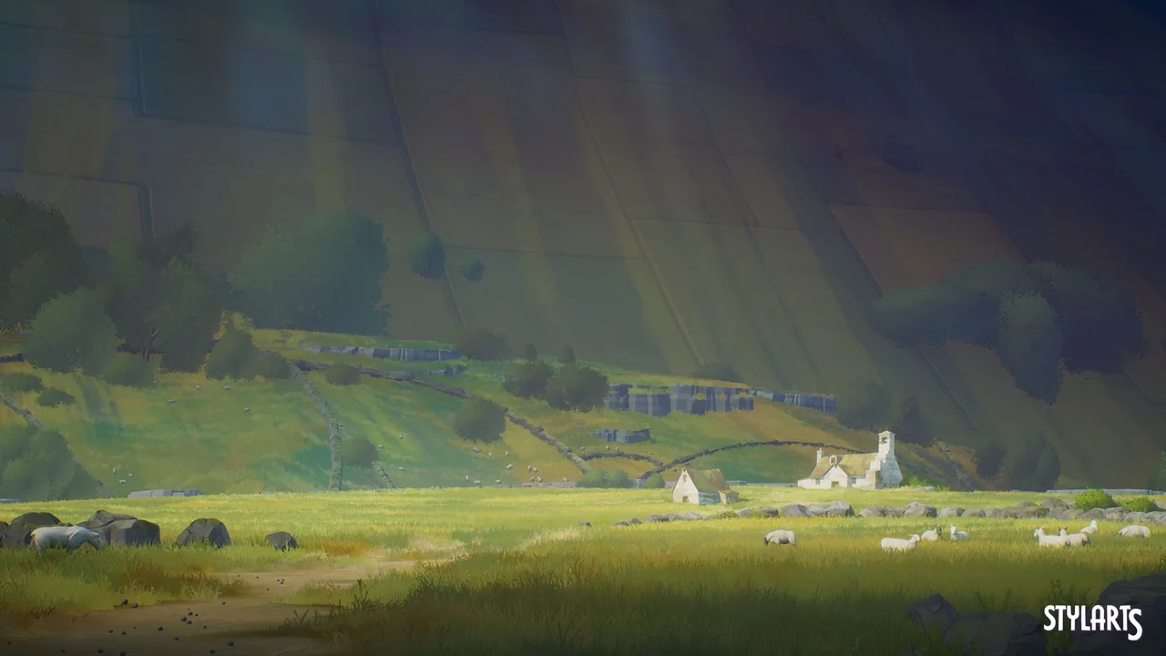 Stylized Countryside ( Stylized Stylised Country Country Side Road Lowpoly 3d )