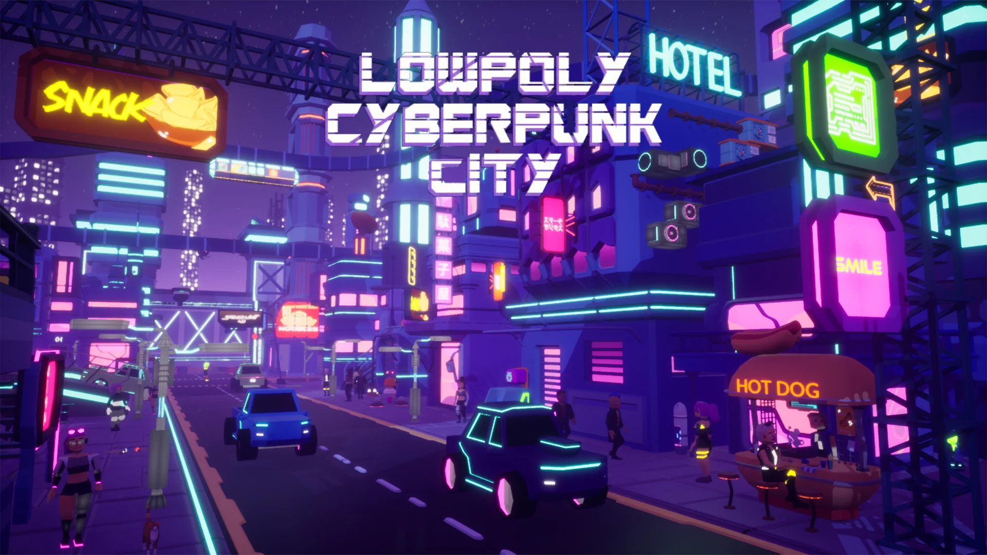 Stylized Lowpoly Cyberpunk City ( Stylized Stylised Cyber Cyberpunk Scifi 3D )