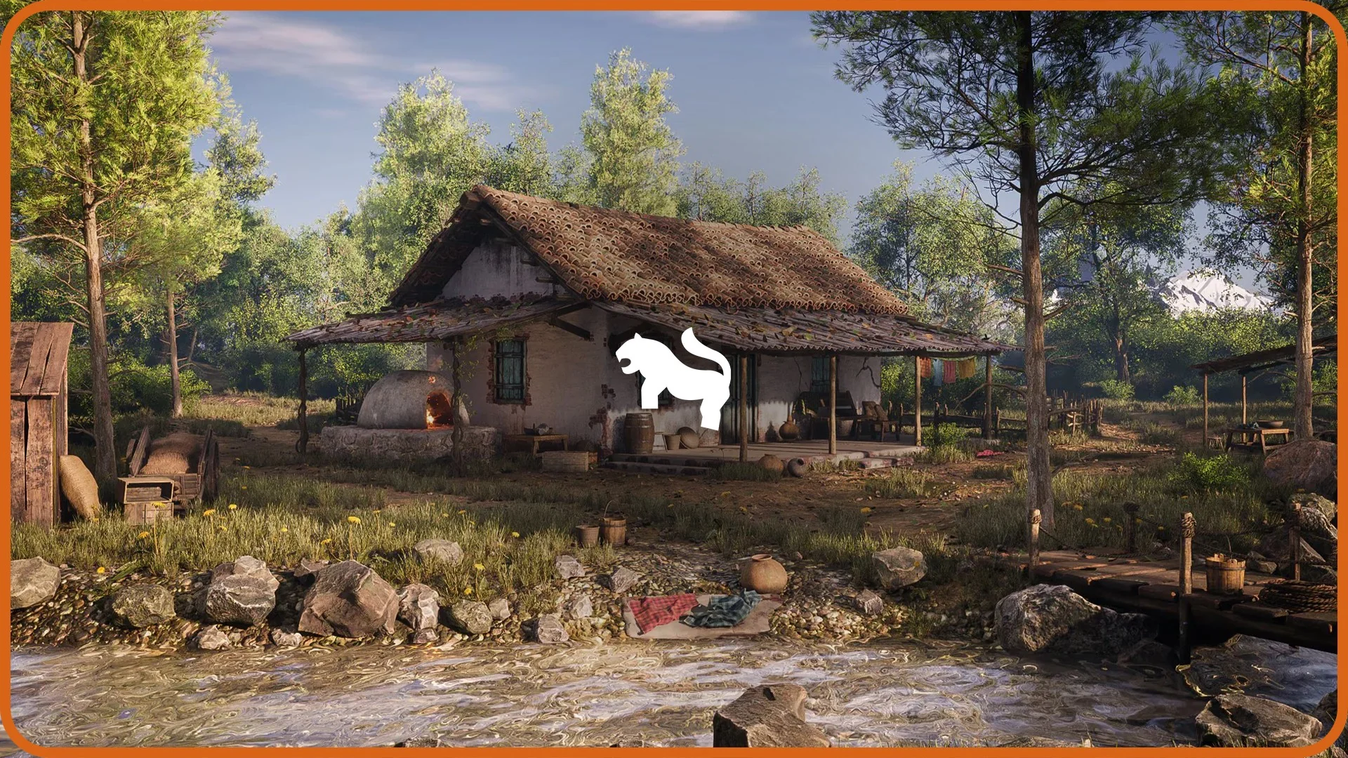 Spanish Cottage ( Spanish Cottage Spanish Cottage 3D Art Nature Tree Medieval )