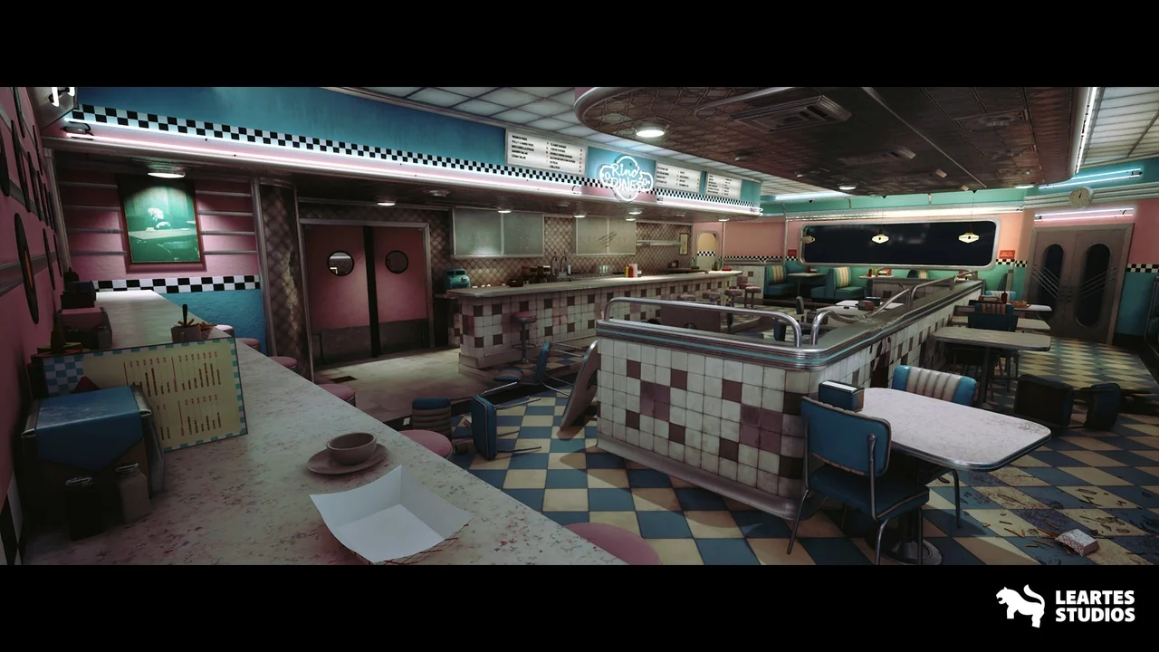 Rino's Diner Environment ( Rinos Diner American American Interior Diner USA )