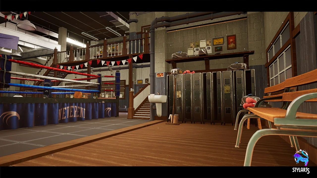 Stylized Boxing Club ( Stylized Boxing Boxing Club Gym Fighter Interior Boxing )