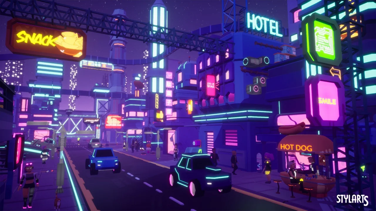 Stylized Lowpoly Cyberpunk City ( Stylized Stylised Cyber Cyberpunk Scifi 3D )