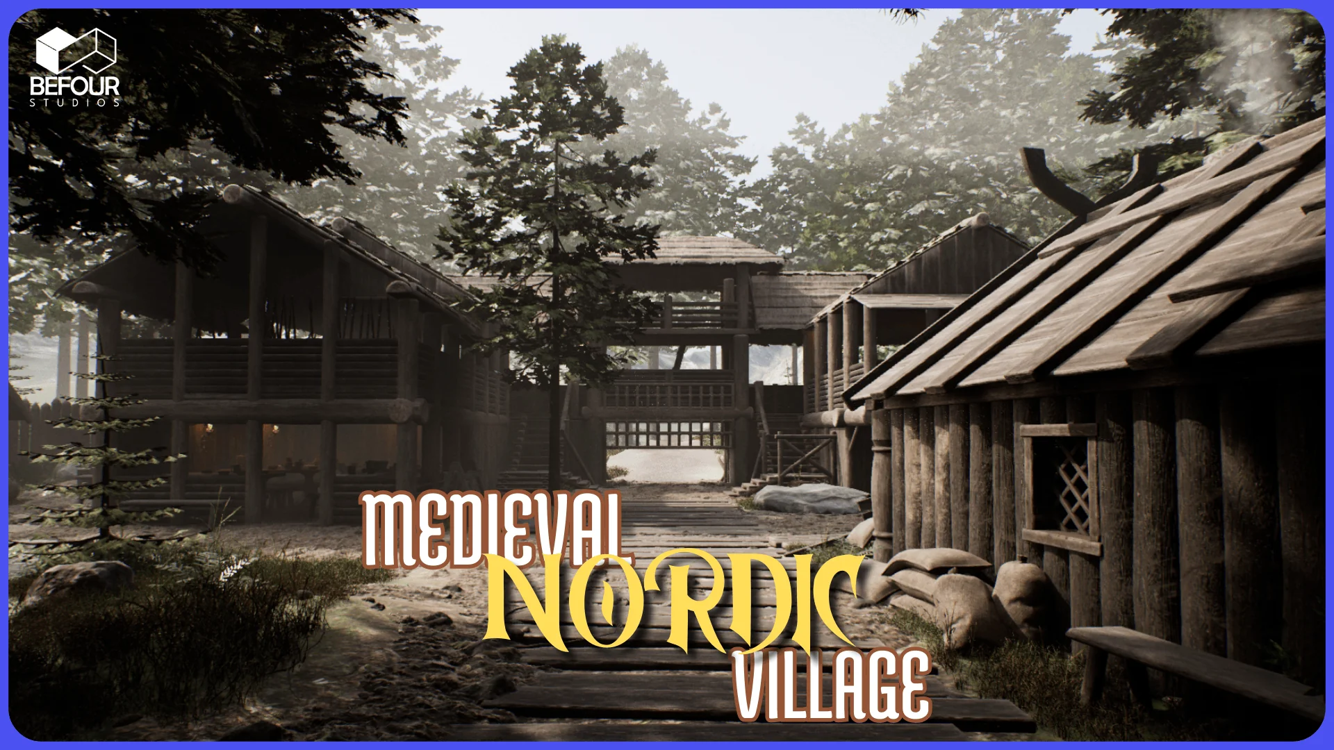 Medieval Nordic Village Environment (Medieval, Exterior, Interior, Modular, PBR)