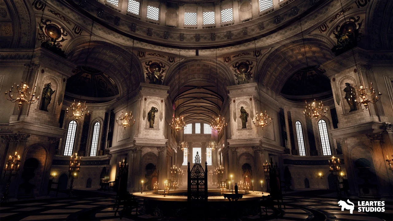 Baroque Cathedral Environment ( Baroque Cathedral Church Dome Column Throne )