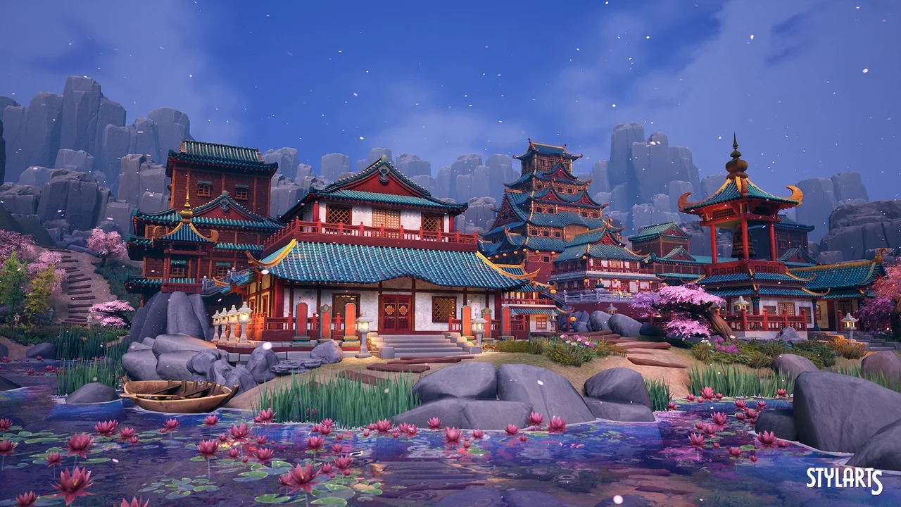 Stylized Chinese Temple