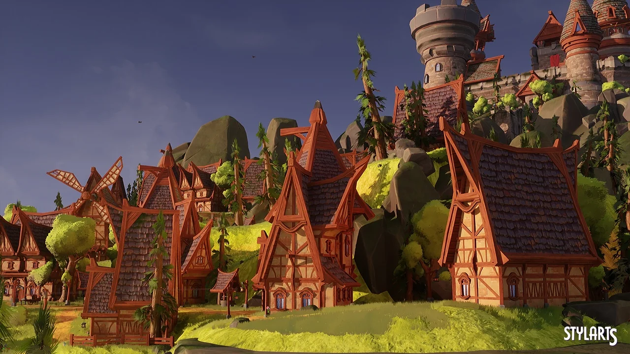 Stylized Island Castle Environment ( Stylized Island Castle Land Isle Isle 3D )