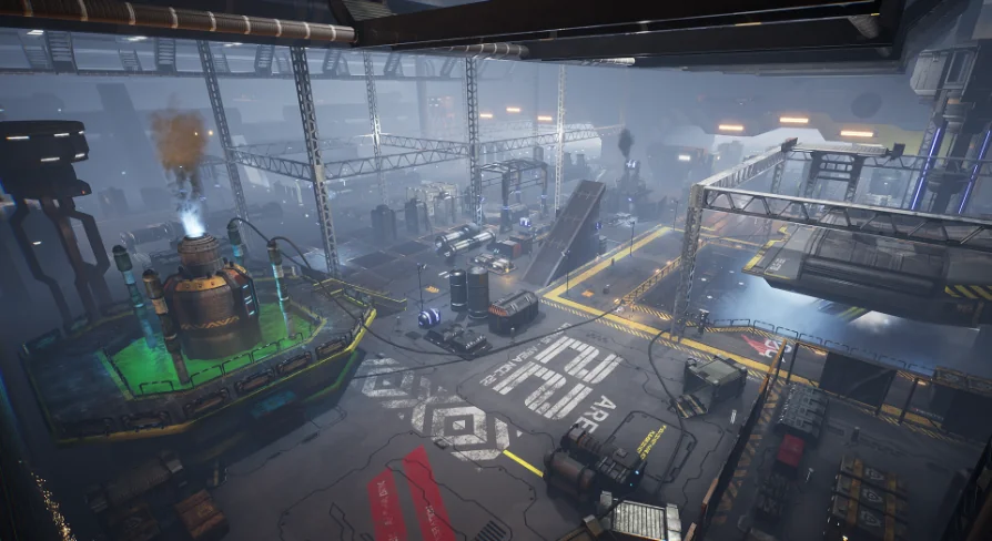 Modular Sci-fi Hangar Area Environment
