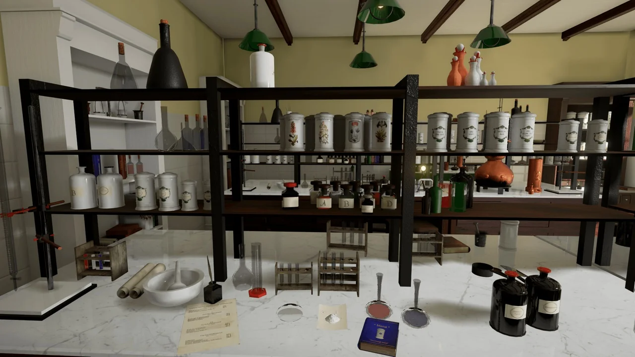 Old Style Pharmacist Laboratory