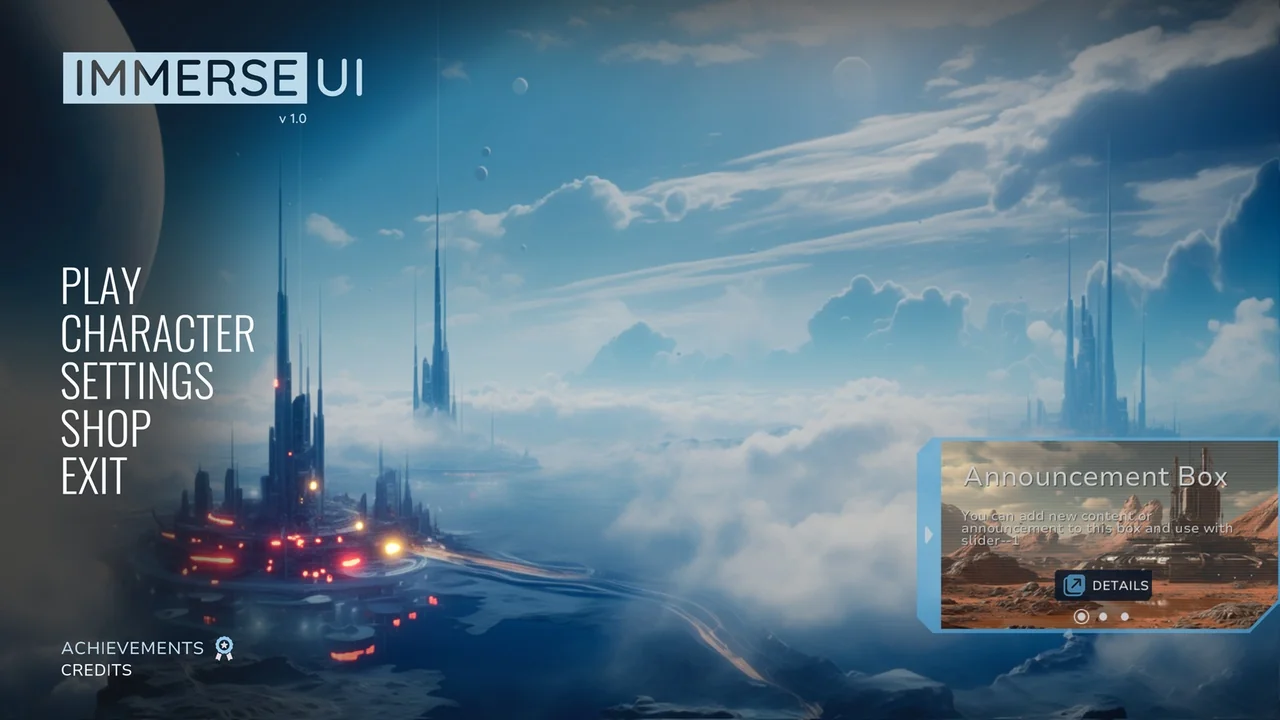 Game Main Menu - 3D UI - 3D Immerse UI