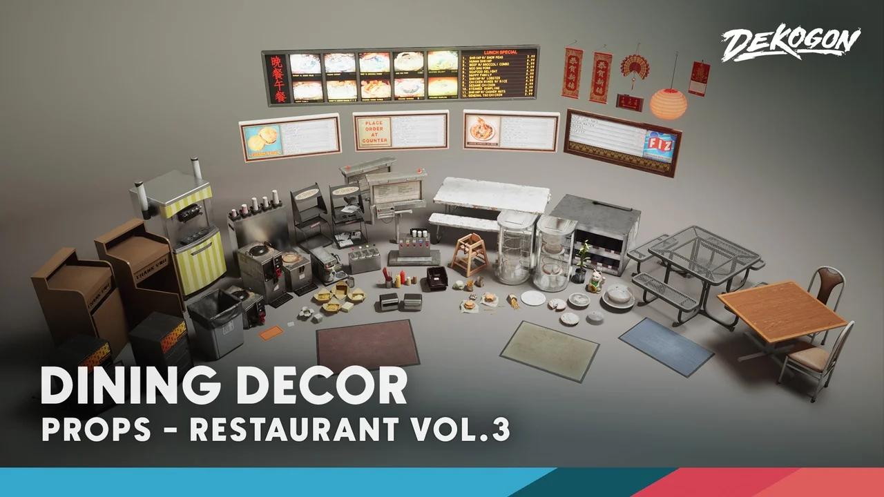 Restaurant VOL.3 - Dining Decor (Nanite and Low Poly)