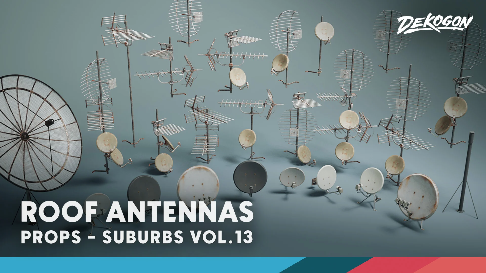 Suburbs VOL.13 - Roof Antennas (Nanite and Low Poly)