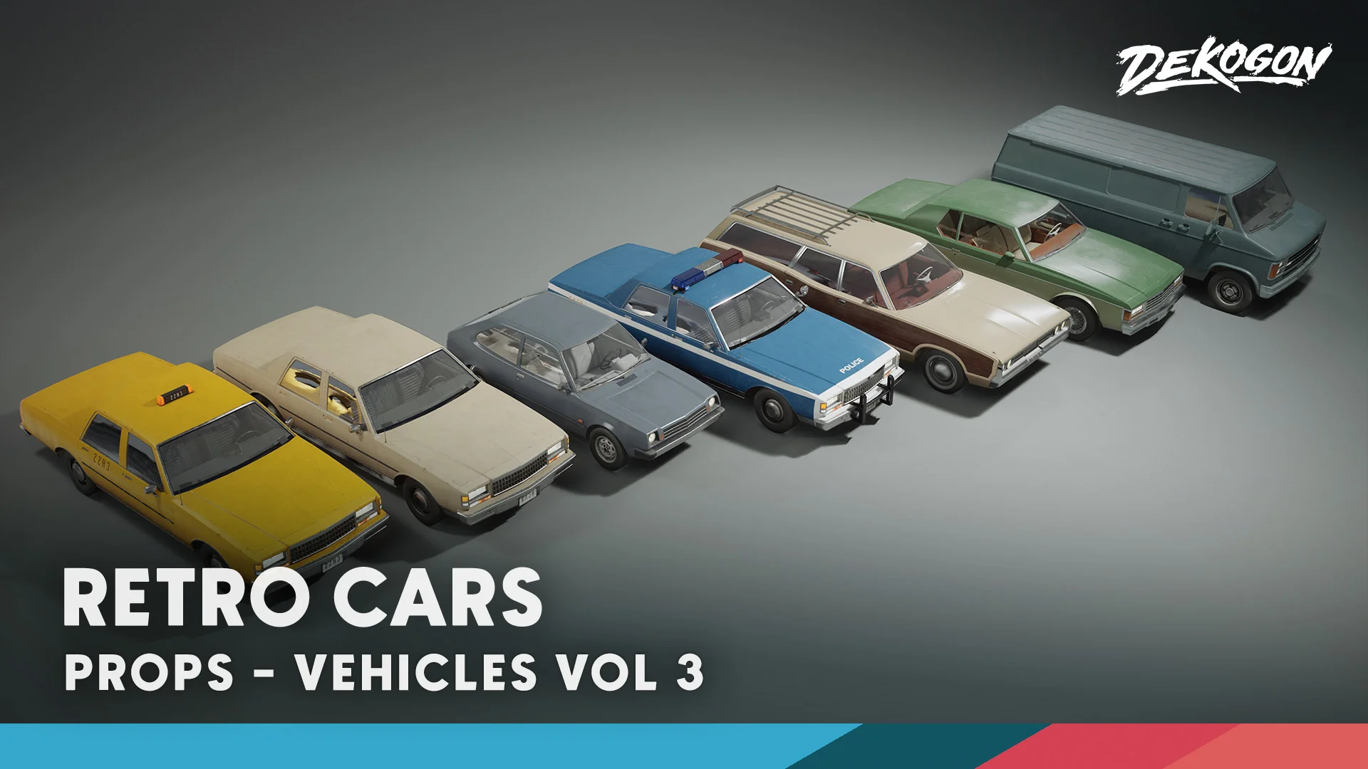 Vehicles VOL.3 - Retro Cars (Low Poly)