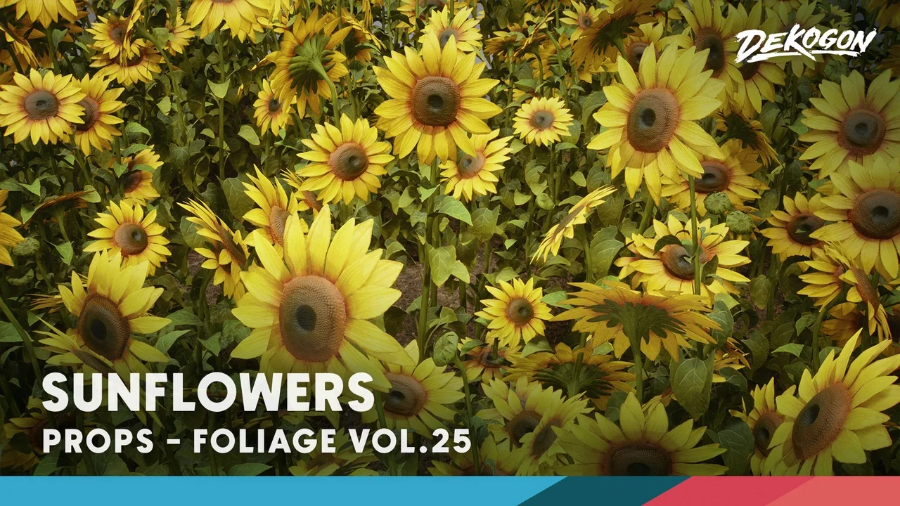 Foliage VOL.25 - Sunflowers (Low Poly)