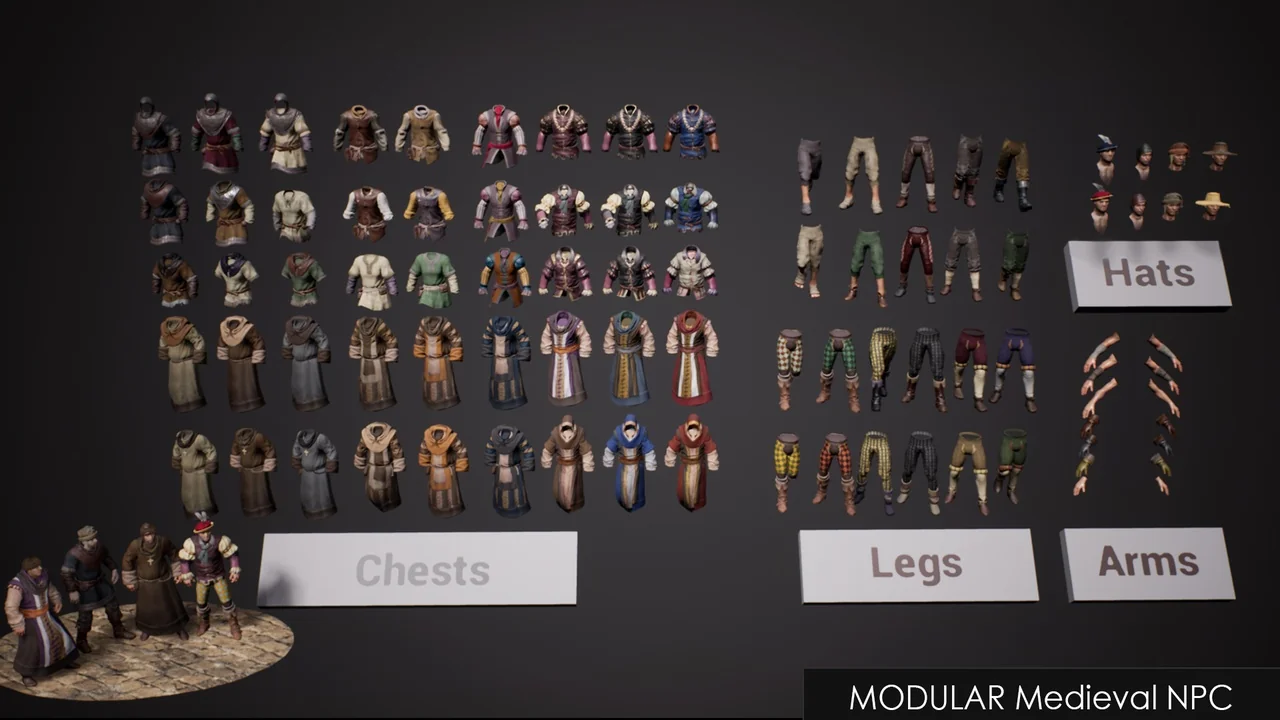 Modular Medieval NPC - Metahuman - Male/Female