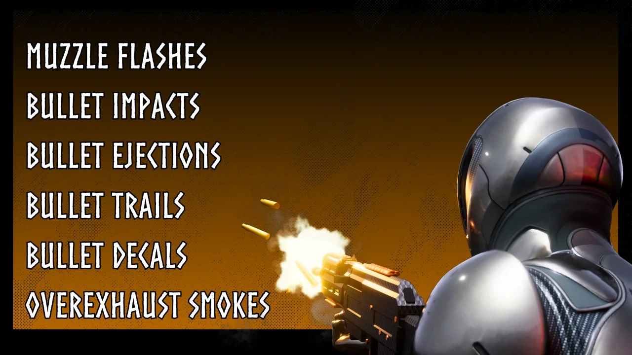 Realistic Gun VFX (Muzzle Flash, Bullet Impact, Ejections, Gun VFX, VFX)