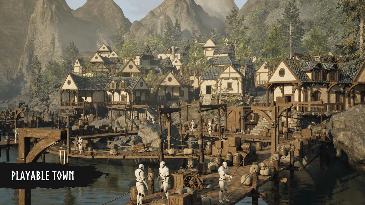 Modular Medieval Town, Docks (Medieval Town, Medieval Village, Town, Village)