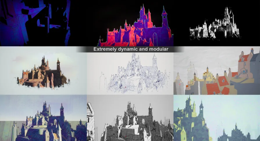 Dynamic Sketch Post-Process Material