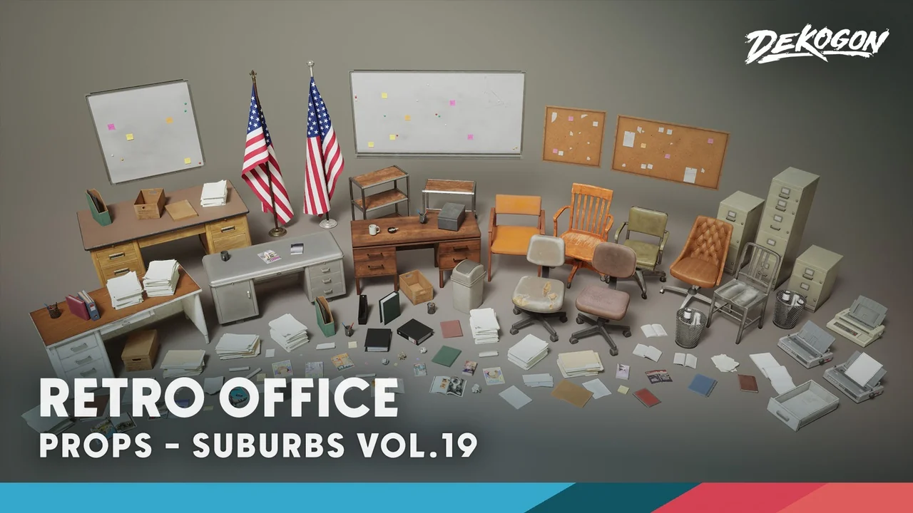 Suburbs VOL.19 - Retro Office (Nanite and Low Poly)