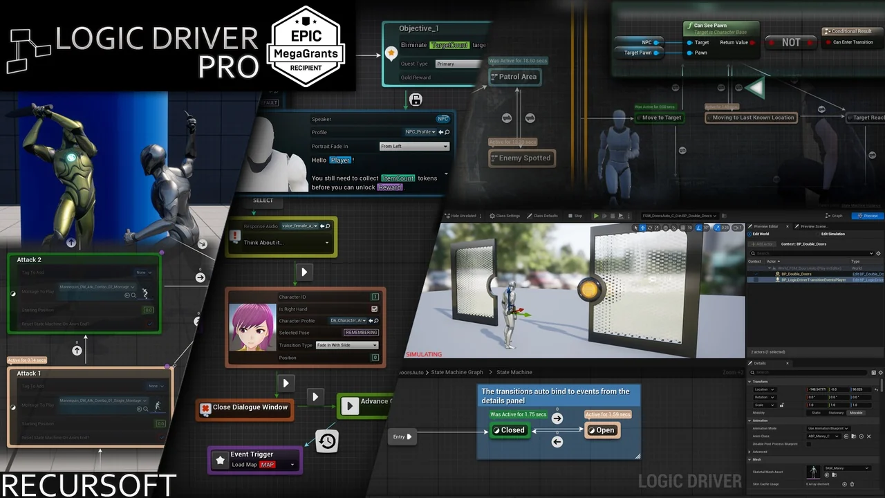 Logic Driver Pro - Blueprint Editor for Dialogue, Quest, Combat & FSM Systems
