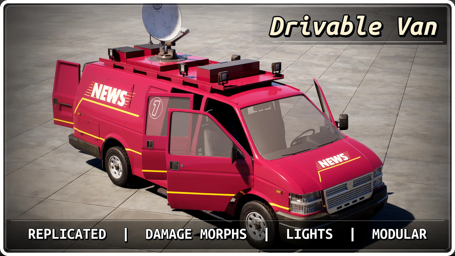 Drivable News Van (Replicated Blueprint)