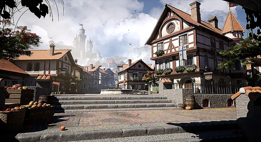 Modular Medieval Town (Medieval Town, Medieval Village, Fantasy Town)