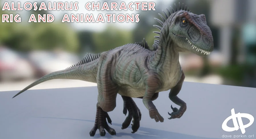 Allosaurus Dinosaur Character Rig and Animations
