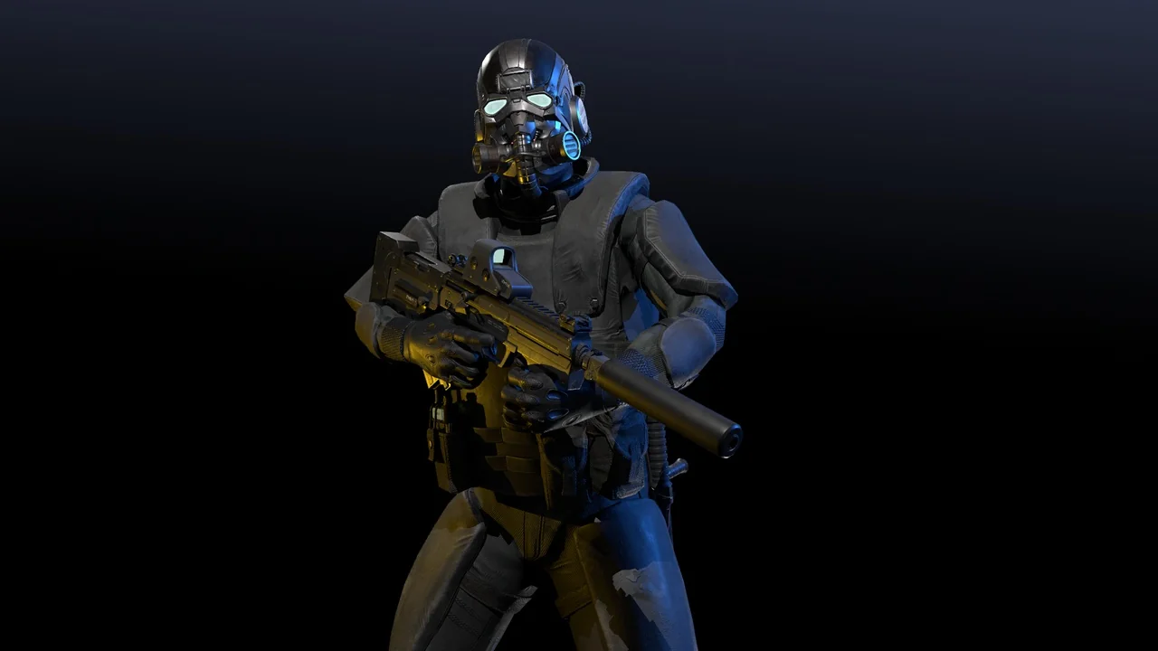 Special forces ski-fi soldier