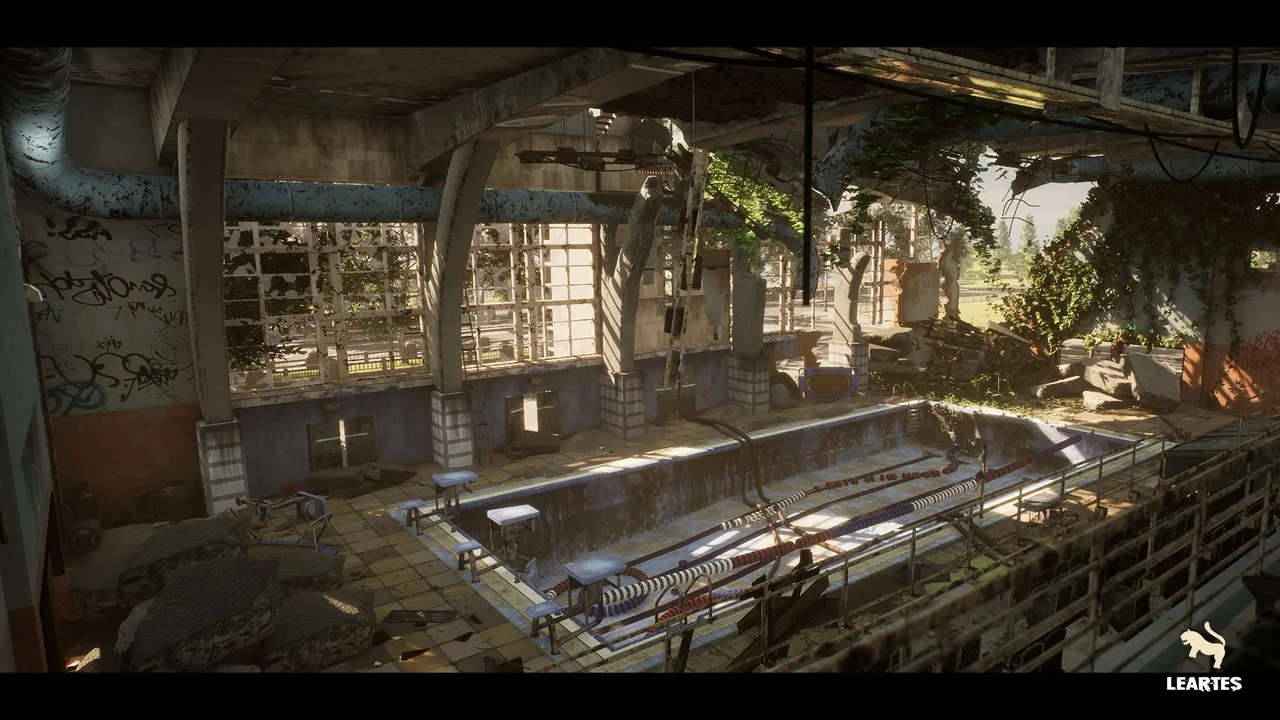 Abandoned Swimming Pool Environment ( Abandoned Building Pool Apocalyptic Swim )