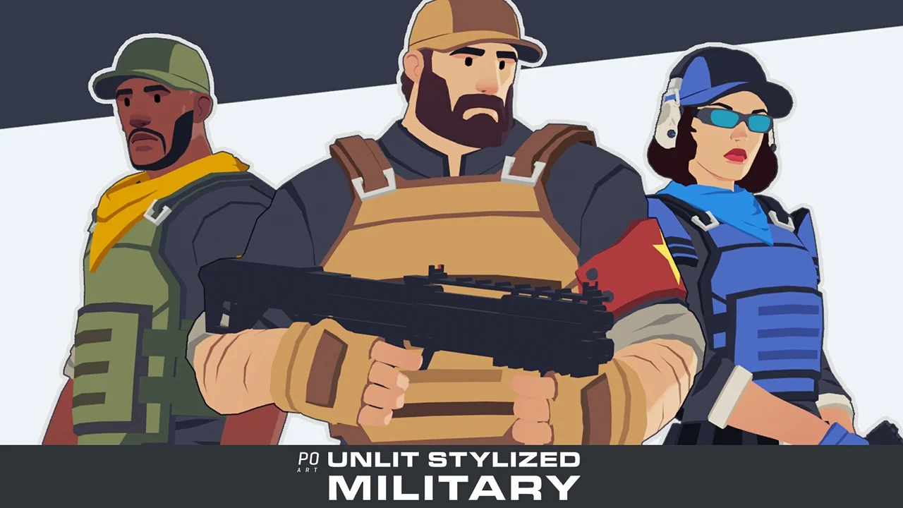 Unlit Stylized Military Characters