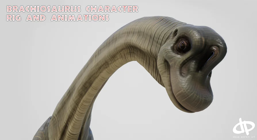 Brachiosaurus Dinosaur Character Rig and Animations