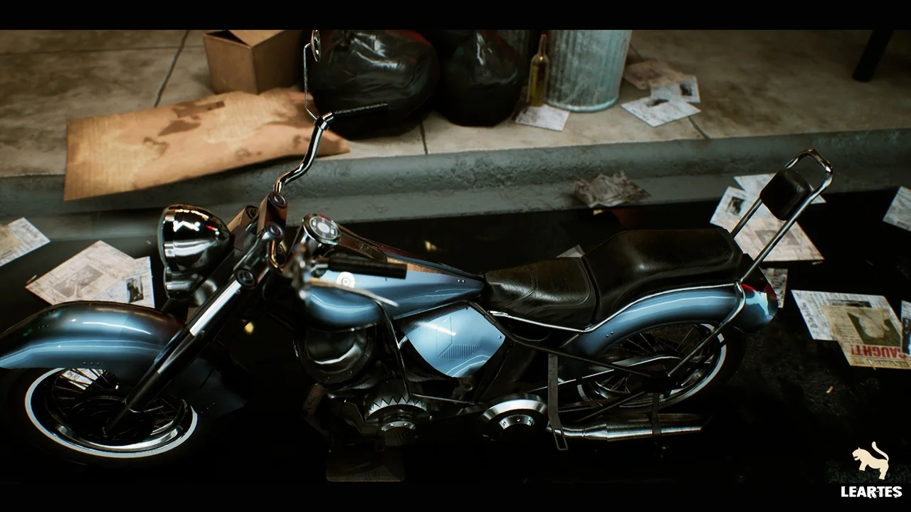 Classic MotorBike / Driveable / Functional (Classic MotorBike Vehicle 3D Model)