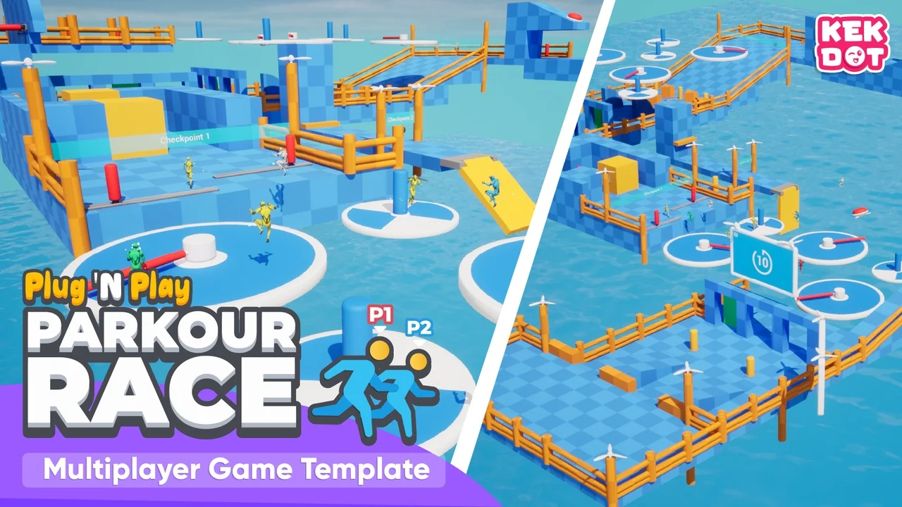 Parkour Race - Multiplayer Blueprint Game Template - Platformer - By Kekdot