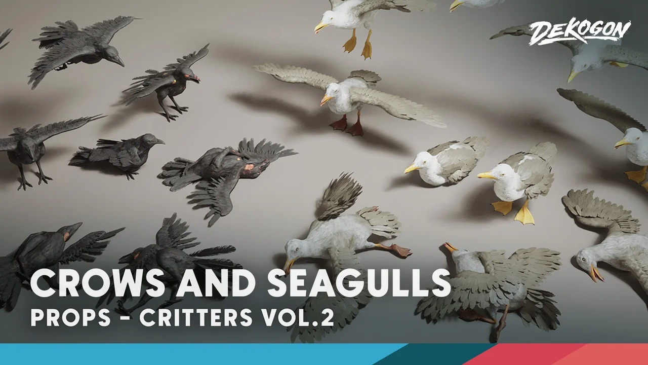 Critters VOL.2 - Crows & Seagulls (Nanite and Low Poly w/Particle)