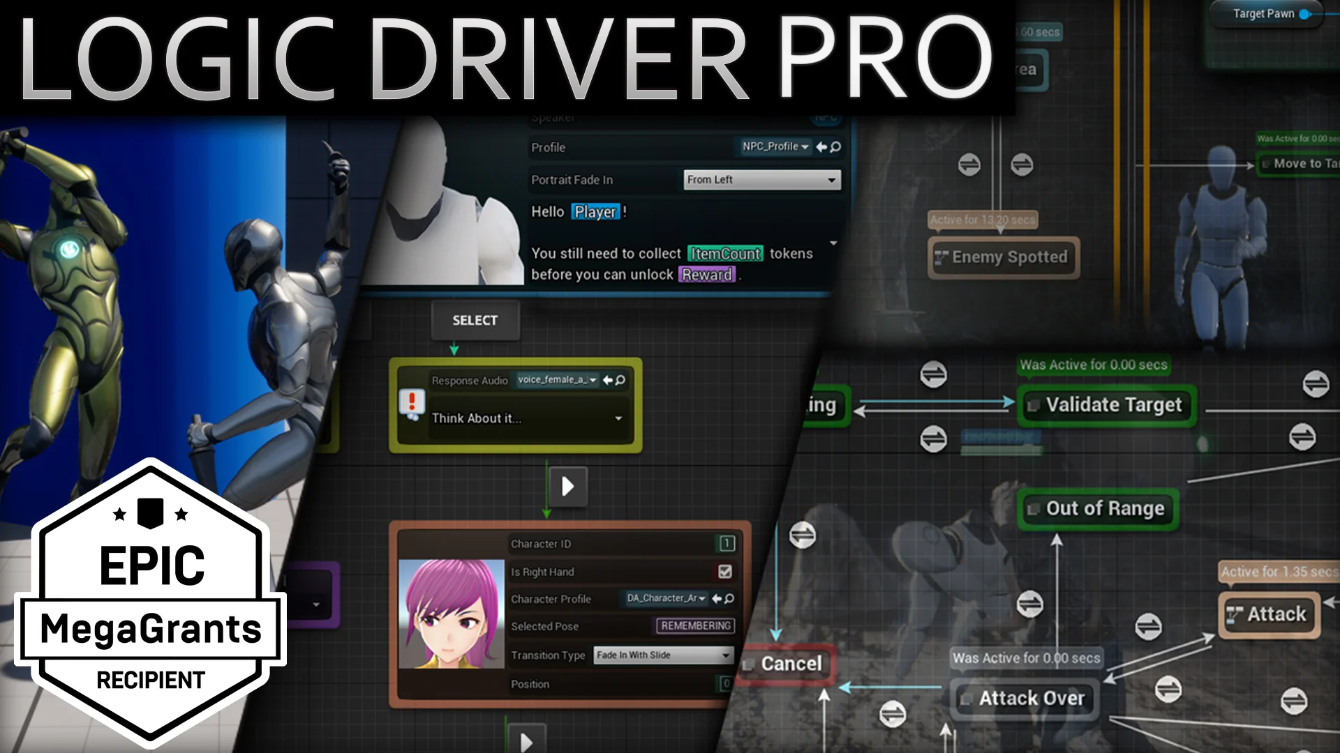 Logic Driver Pro - Blueprint Editor for Dialogue, Quest, Combat & FSM Systems