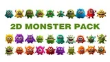 2D Animated Cute and Furry Monster Pack (Pack of 30)