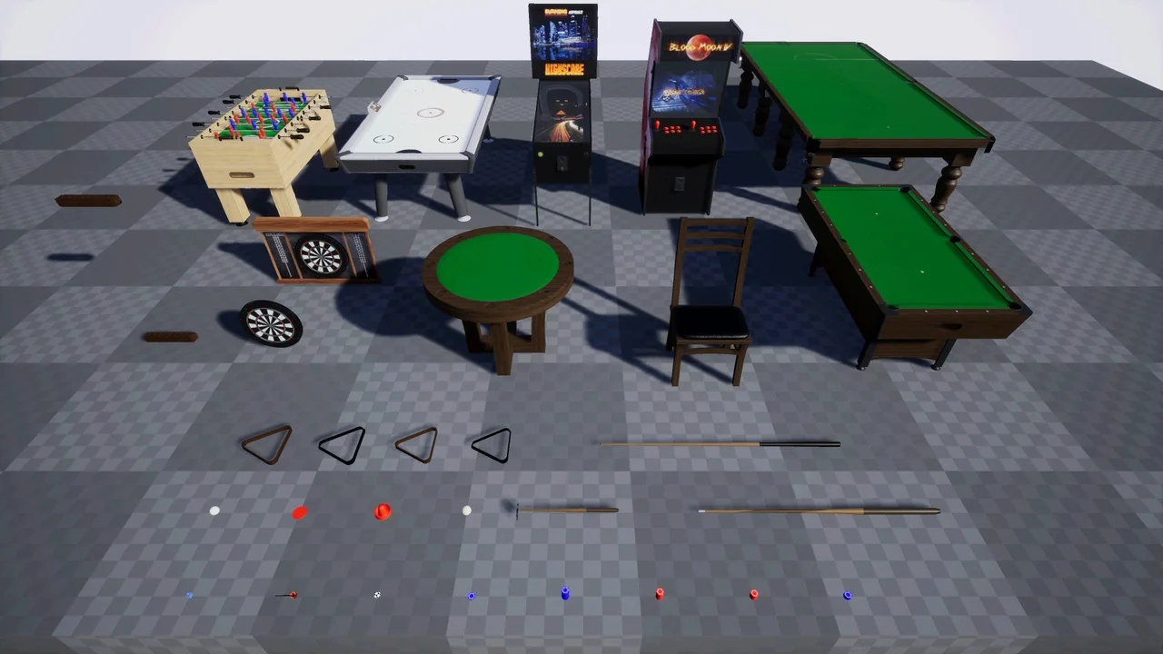 Pool Arcade and Bar Item Pack