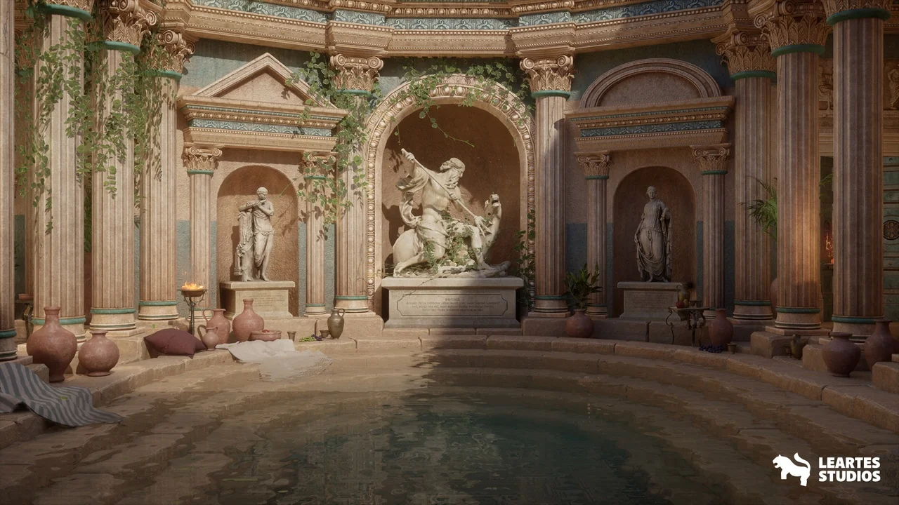 Neptune's Roman Bath ( Roman Roman Baths Neptune Roman Medieval Greek Bath 3D )